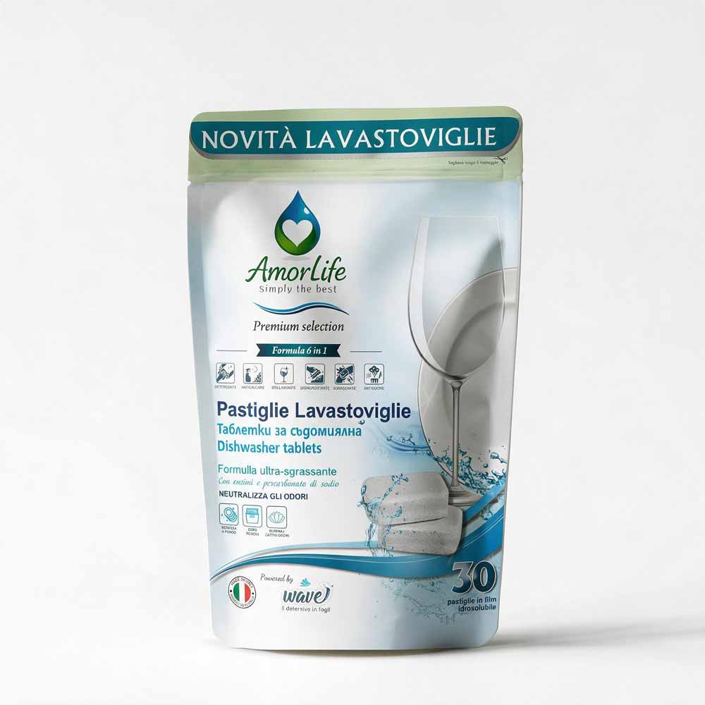 Таблетки за съдомиялна машина AmorLife Premium Selection 6 в 1, 30 броя