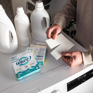 Wave Classic ленти за пране | Wave Sensitive ленти за пране хипоалергични без аромат | Перилни кърпички за цветно и бяло пране | Натурални кърпички за пране | Laundry detergent sheets | AmorLife | Wave Washing | Made in Italy