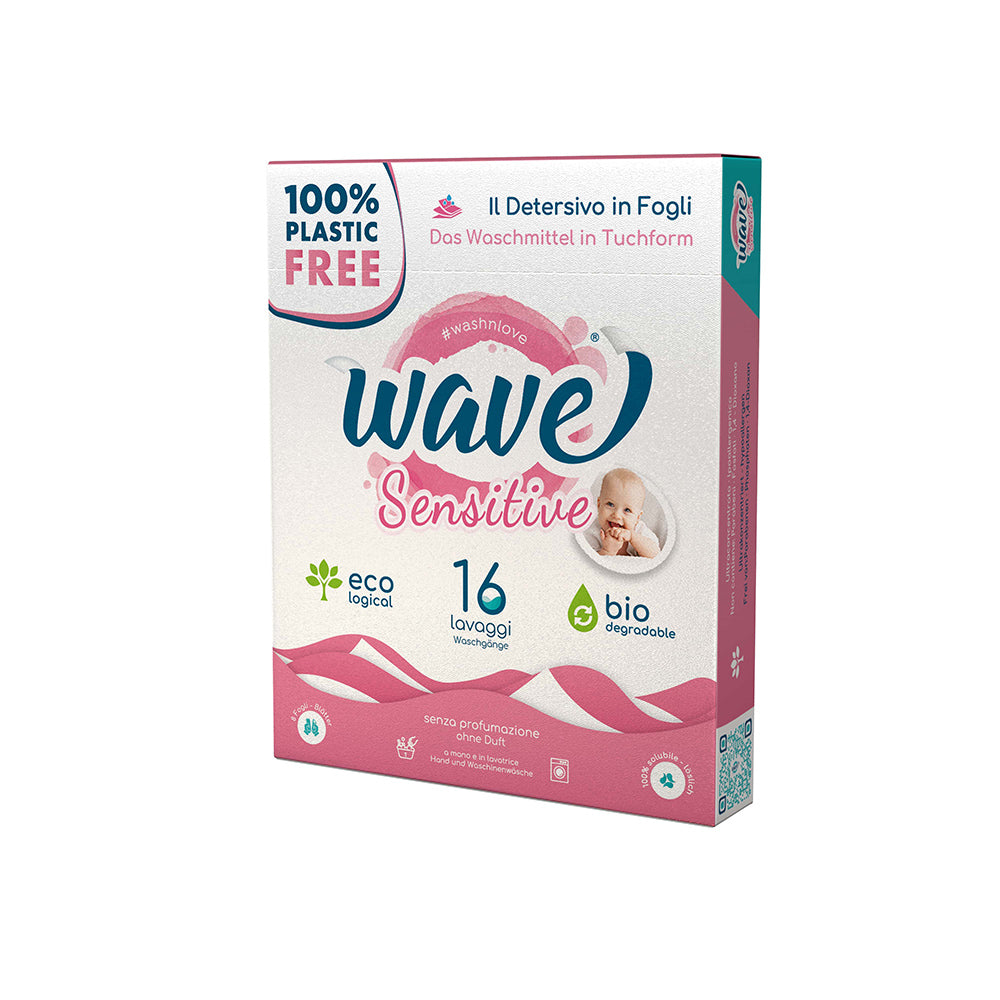 Wave Sensitive hypoallergenic laundry strips fragrance-free - 16 washes ...