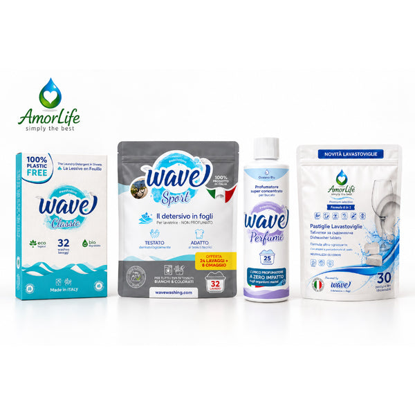 AmorLife комплект За активните хора – Wave Classic, Wave Sport, Oceano Blu и таблетки за съдомиялна